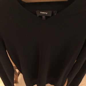 Unisex oversized black v-neck sweater